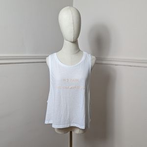 Sweaty Betty Crop Top, No Pain No Champagne White Size XL